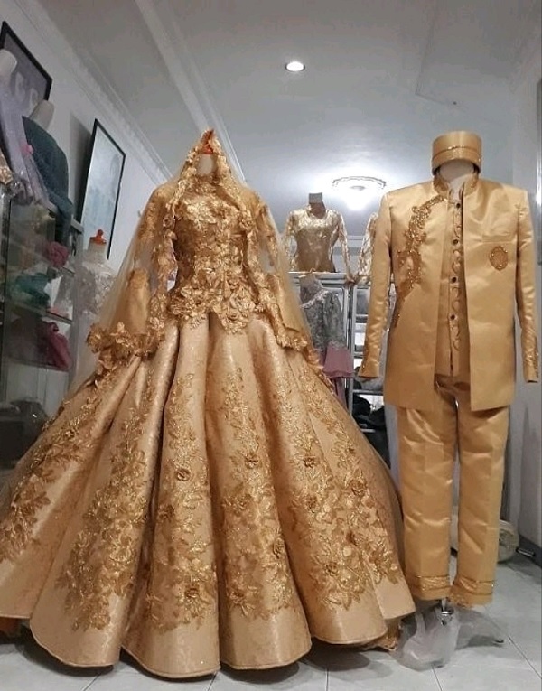 Jahit Baju Kebaya Terbaru Untuk Pengantin Couple | Jual Dress Brokat